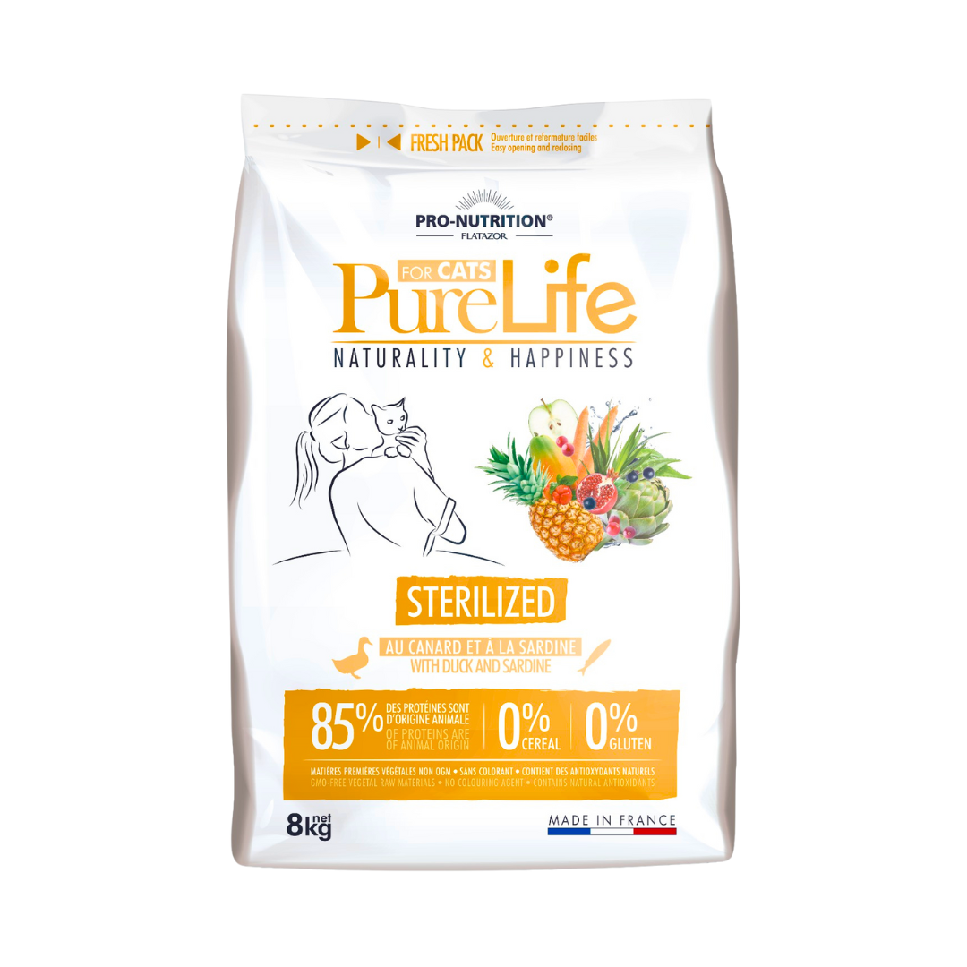 COMIDA PARA GATOS ESTERELIZADOS PURE LIFE STERILIZED 8KG