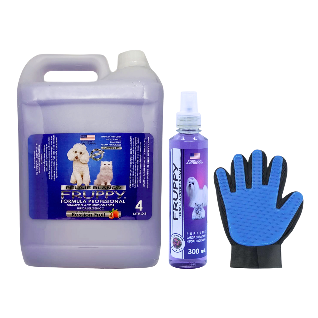 KIT CUIDADO ESPECIAL SHAMPOO 4L + PERFUME 300 ML + GUANTE