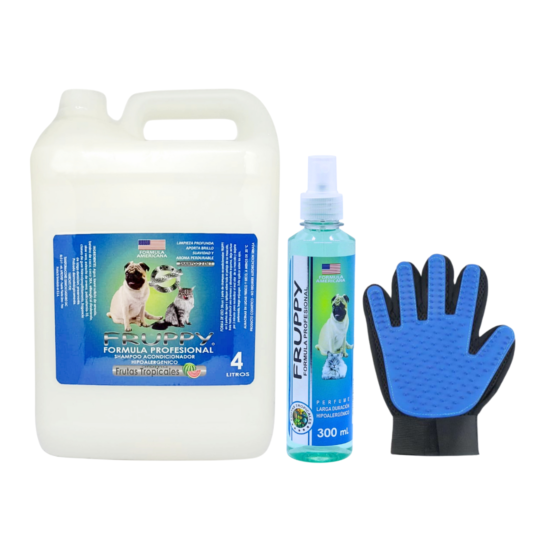 KIT CUIDADO ESPECIAL SHAMPOO 4L + PERFUME 300 ML + GUANTE