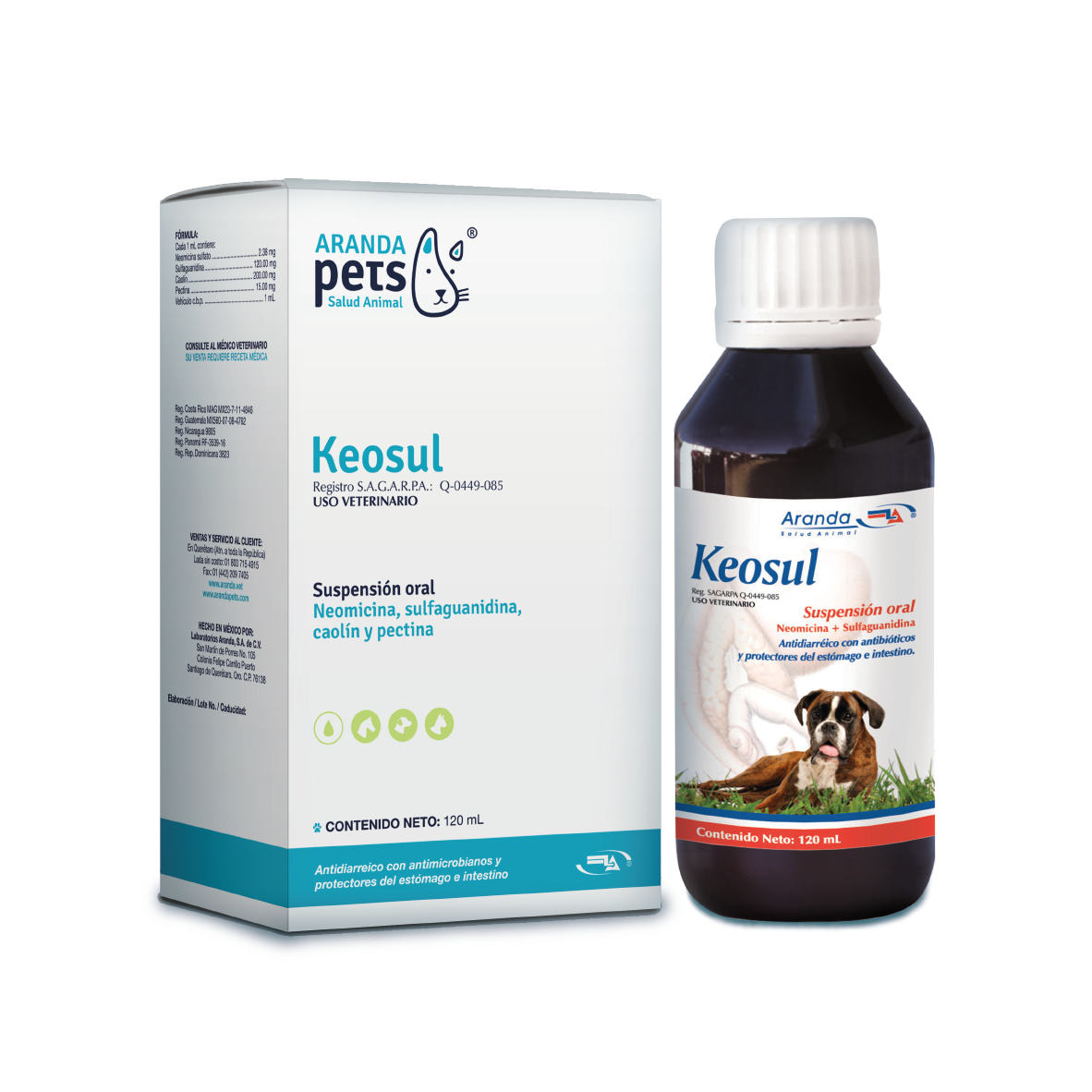ANTIDIARREICO PARA PERROS Y GATOS KEOSUL PETS 120 ML