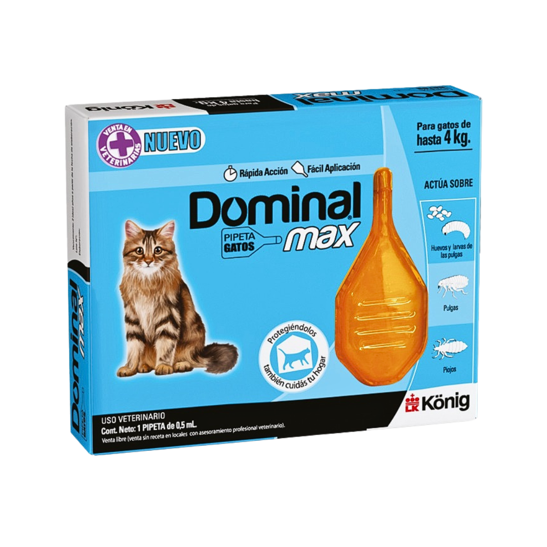 ANTIPARASITARIO EXTERNO PIPETA DOMINAL MAX GATOS HASTA 4 KG