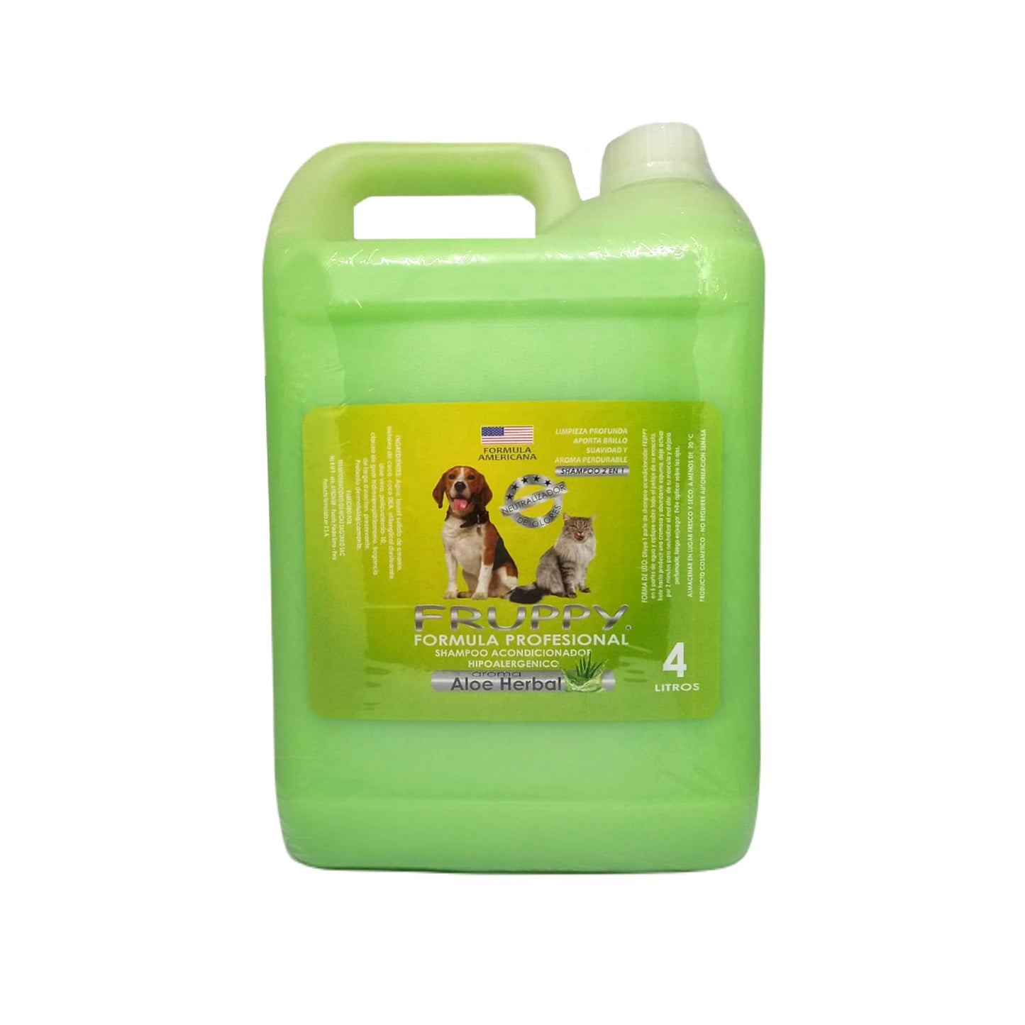 FRUPPY SHAMPOO ALOE HERBAL 6 EN 1 HIPOALERGENICO PARA PERROS Y GATOS 4 L
