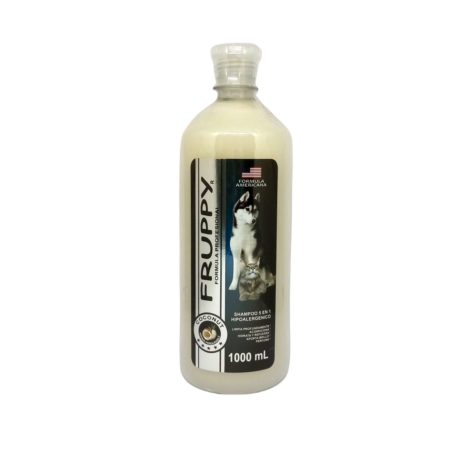 FRUPPY SHAMPOO COCONUT 5 EN 1 HIPOALERGENICO PARA PERROS Y GATOS 1 L