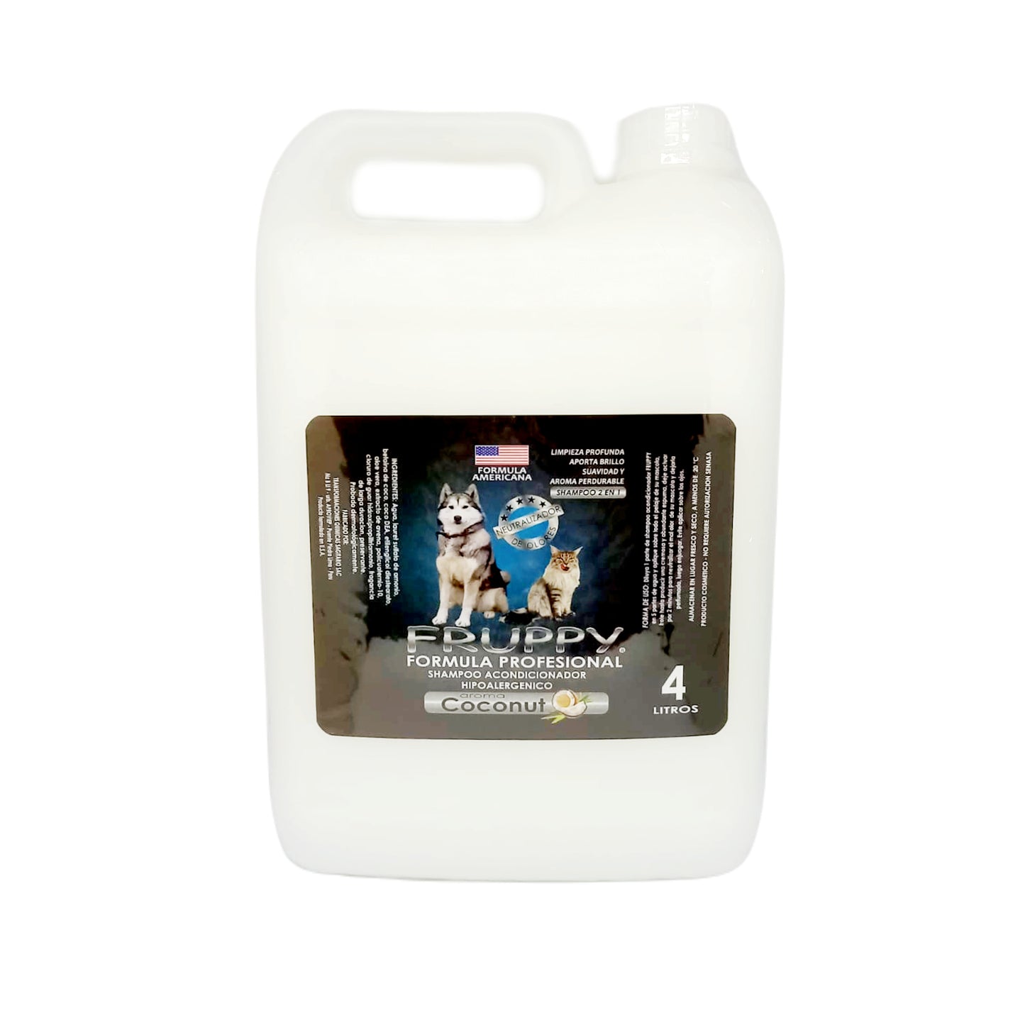 FRUPPY SHAMPOO COCONUT 5 EN 1 HIPOALERGENICO PARA PERROS Y GATOS 4 L