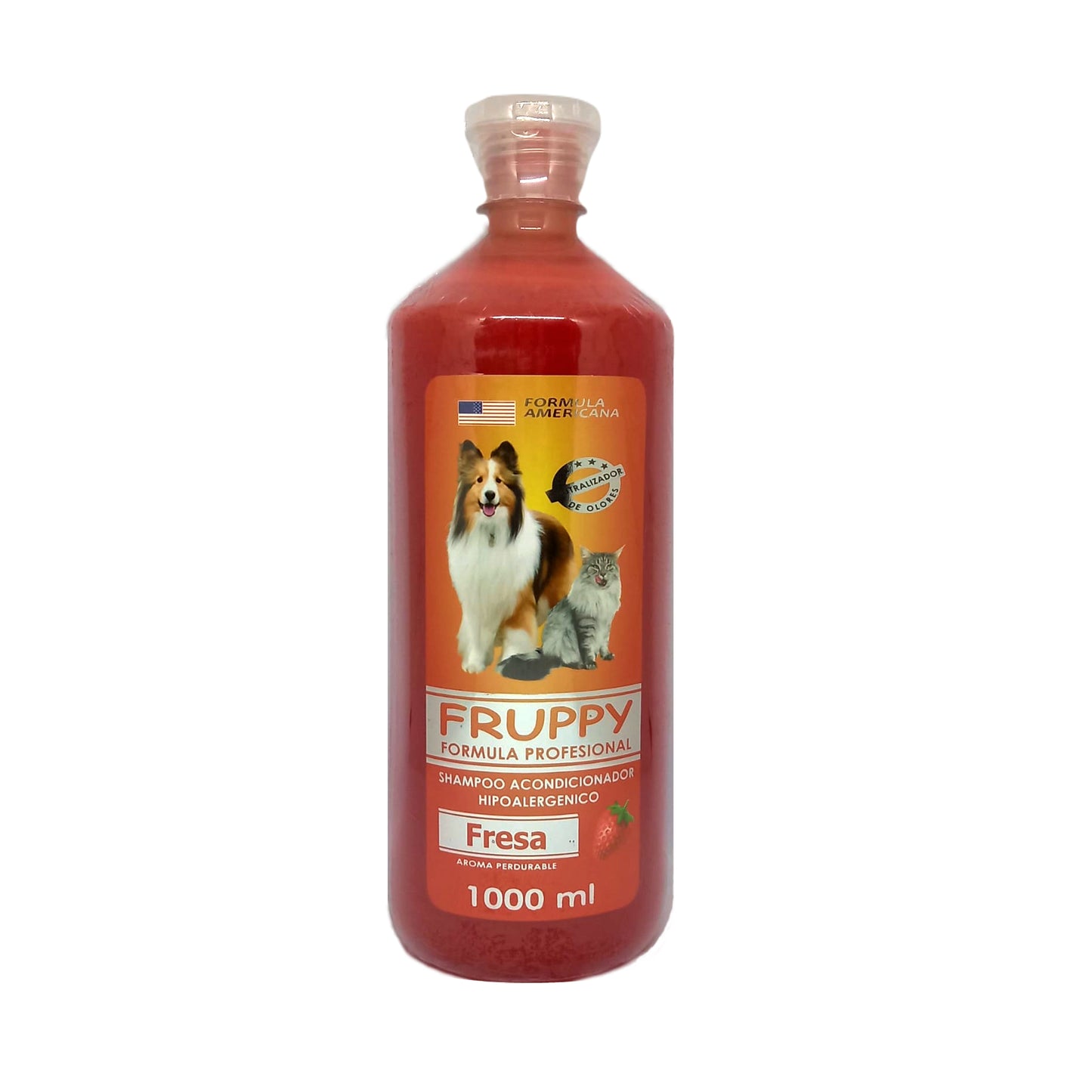 FRUPPY SHAMPOO FRESA 5 EN 1 HIPOALERGENICO PARA PERROS Y GATOS 1 L