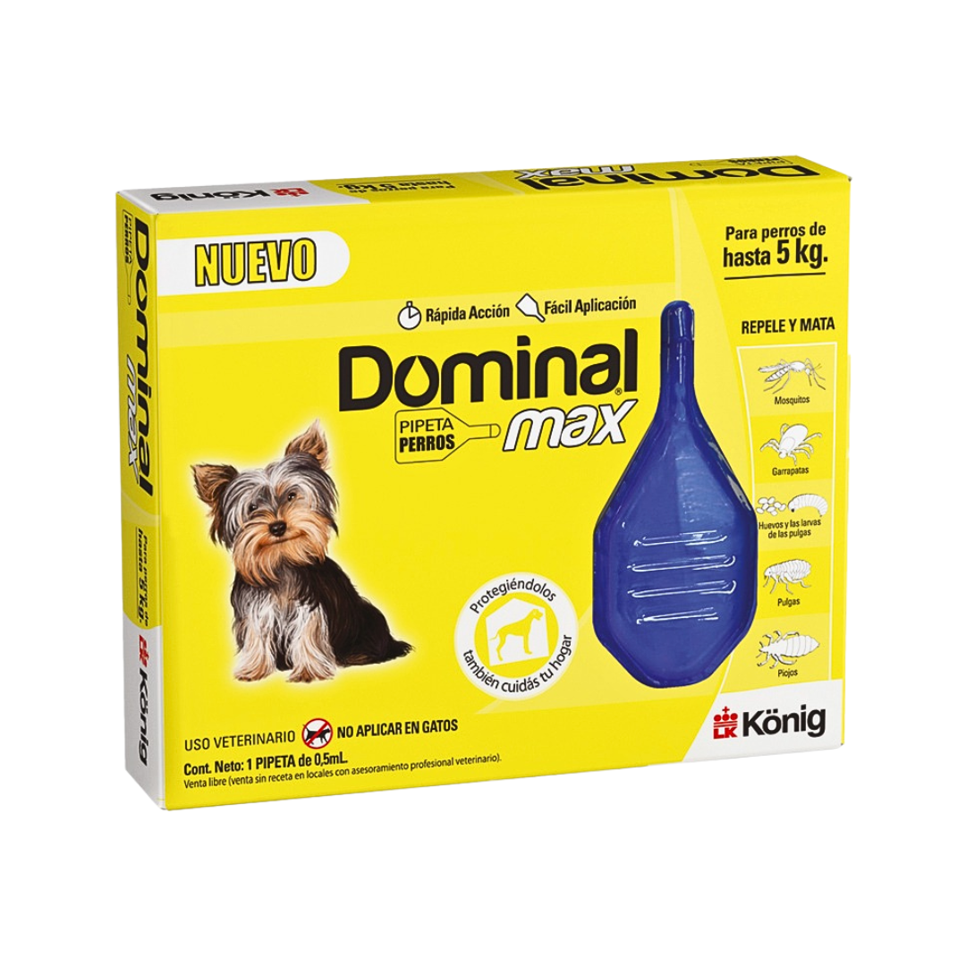 ANTIPARASITARIO EXTERNO PIPETA DOMINAL MAX PERROS HASTA 5 KG