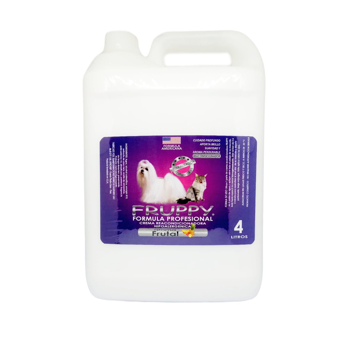 FRUPPY CREMA REACONDICIONADORA  6 EN 1 HIPOALERGENICO PARA PERROS Y GATOS 4 L